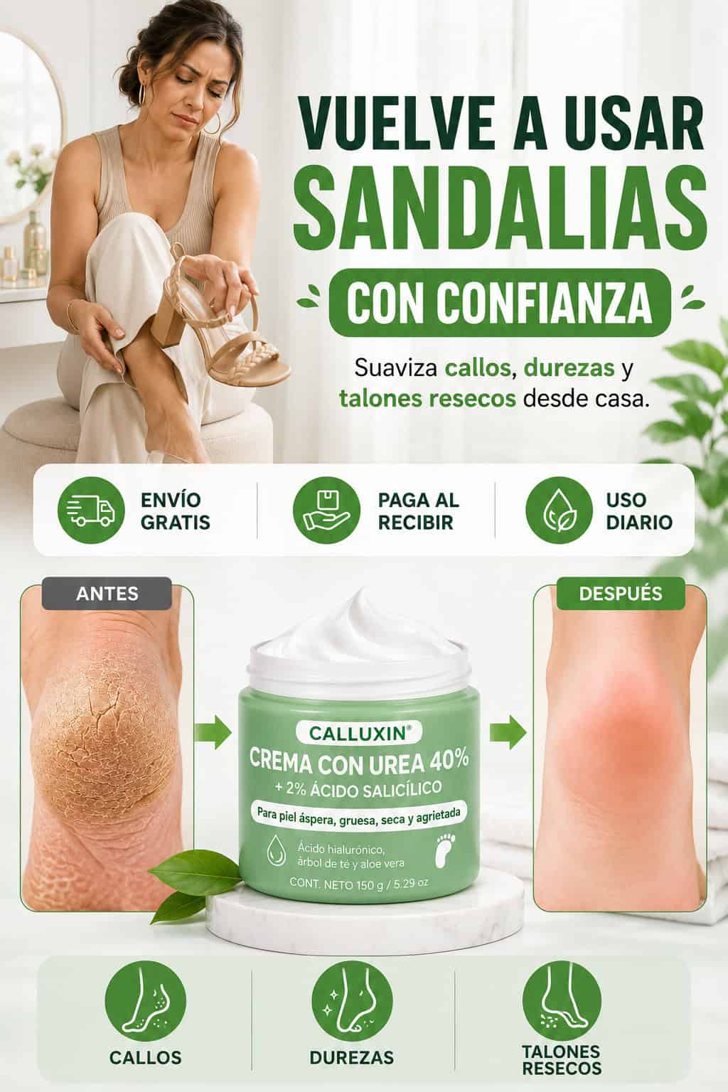 Crema para Callos CALLUXIN - Vuelve a usar sandalias con confianza