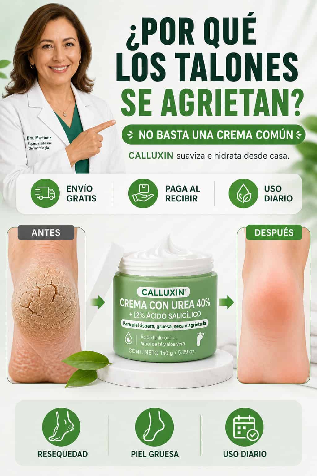 Crema para Callos CALLUXIN - Ayuda a cuidar pies resecos y agrietados